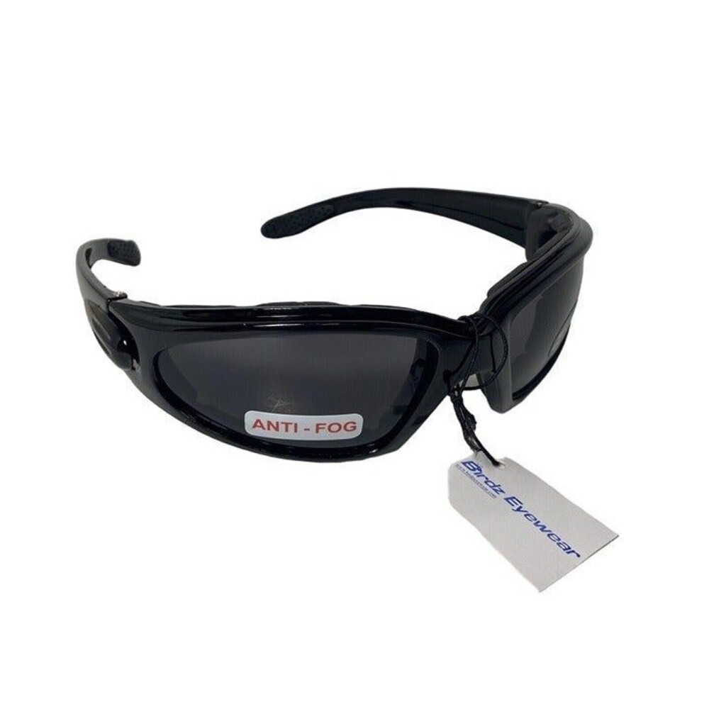 Birdz Quail Motorcycle Goggles Anti Fog W Pouch Black Smoke Lens